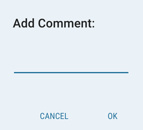 Add comment dialog