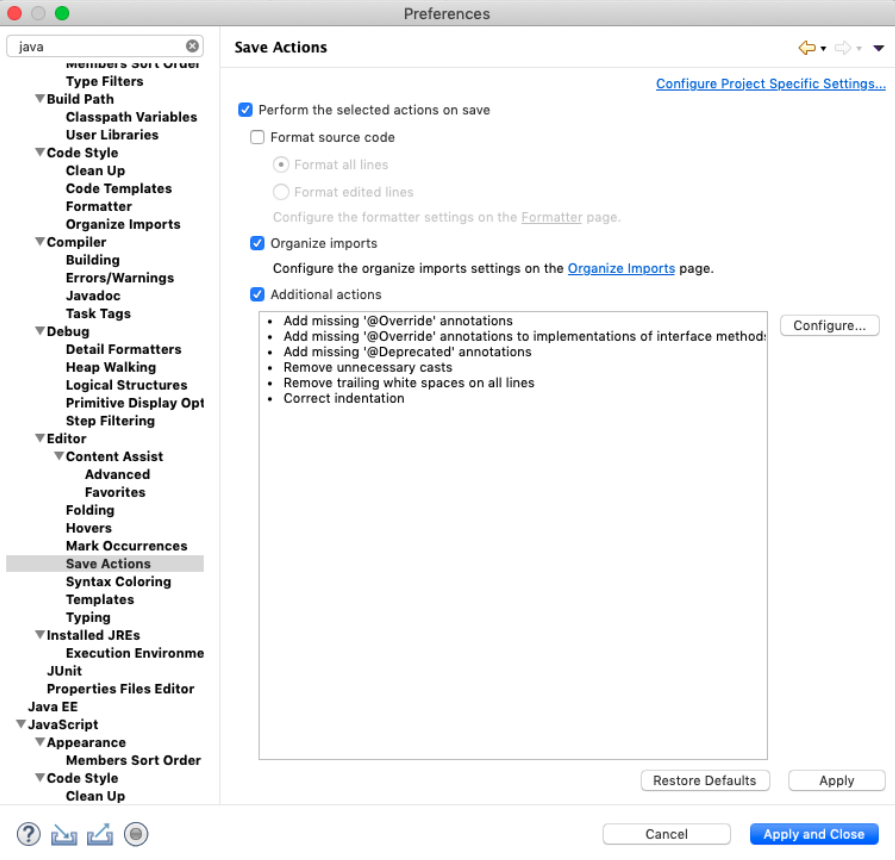 Auto formatting