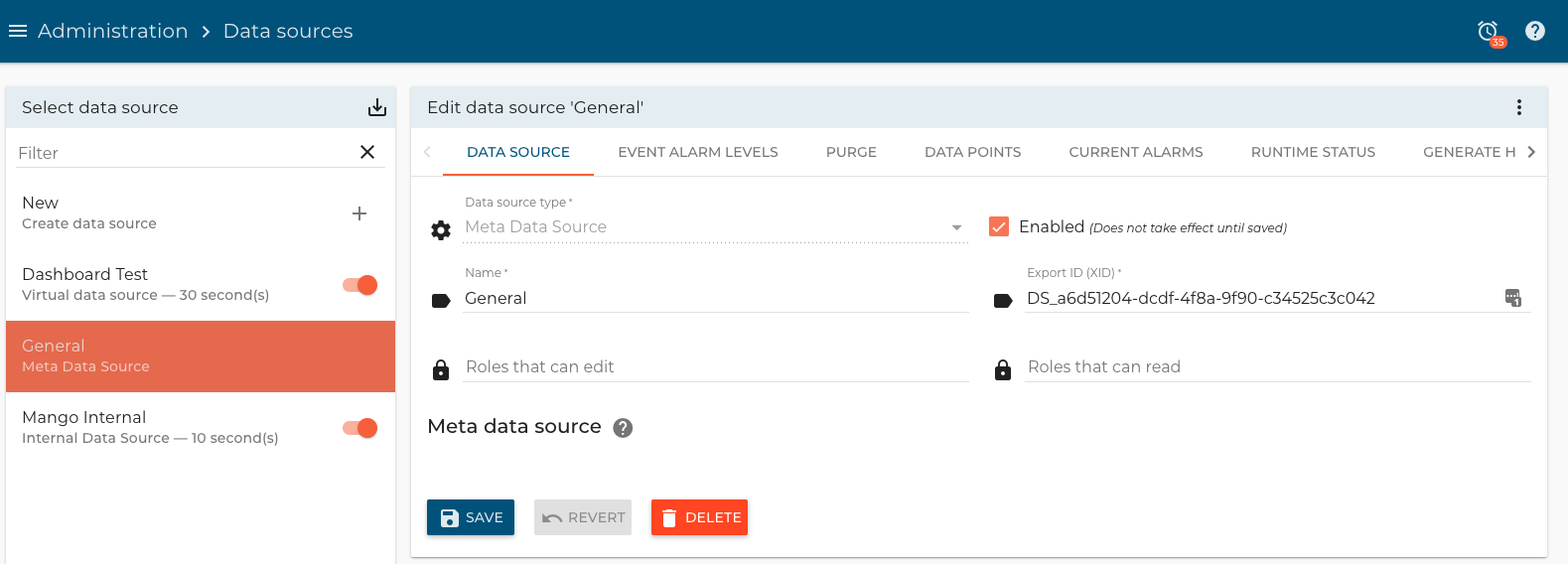 Create General meta data source
