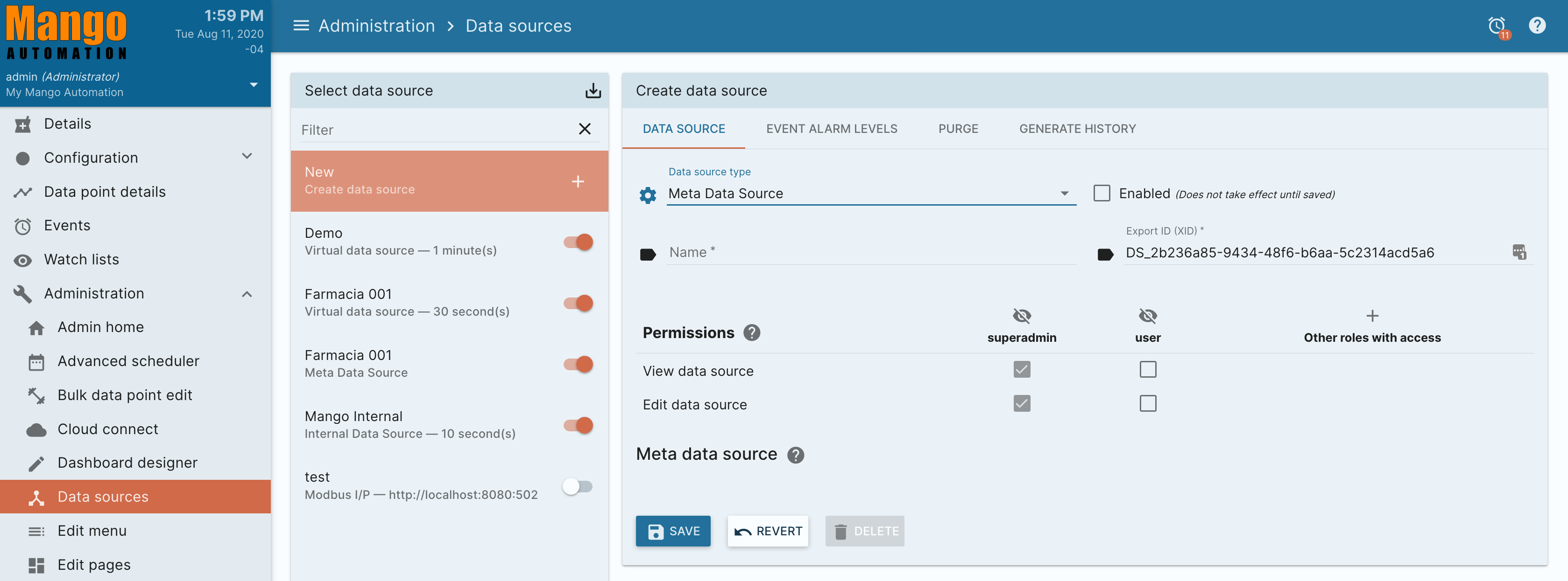 Create Meta Data Source