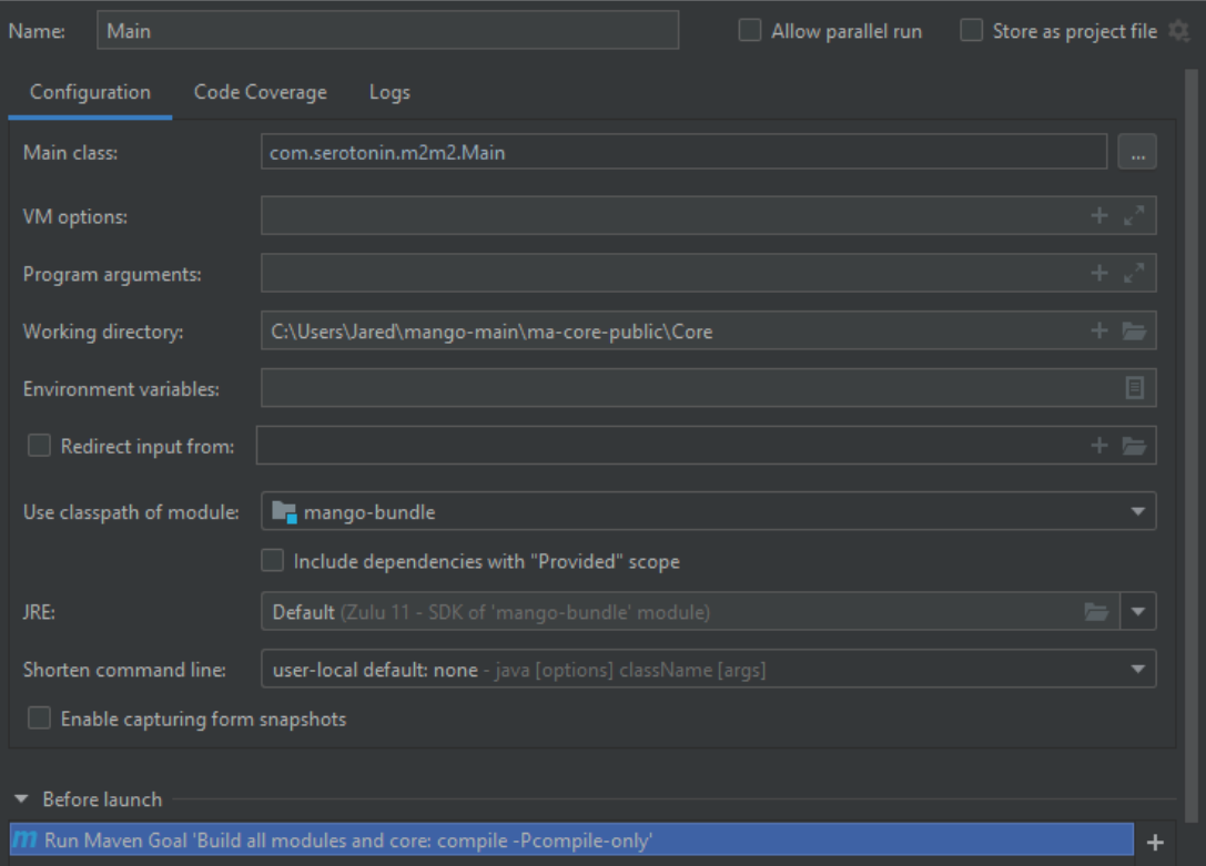 Run Configuration