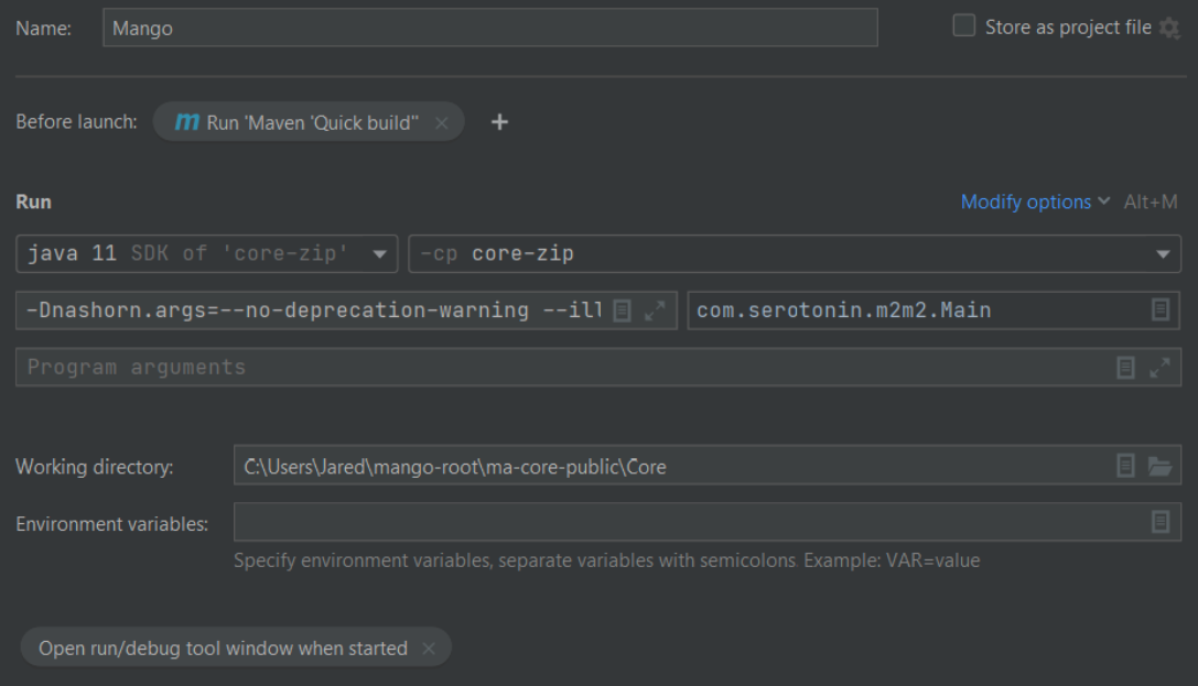 Run Configuration - new version